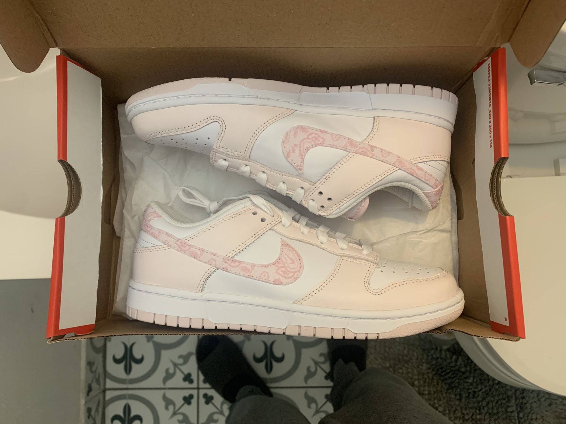 Ds Nike Air Dunk Low Pink Paisley Size 7Y