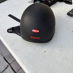 HCI-105 Designer Polo Matte Black Motorcycle Half Helmet Size S Small