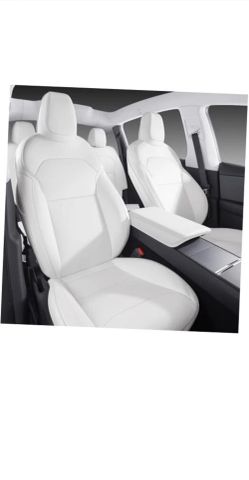 Car Seat Covers for New 2025 Tesla Model Y Full Set (5 Seats) Nappa White