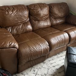 Benson Leather Recliner Couch