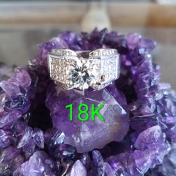 Diamond And Mossinite Ring 18K