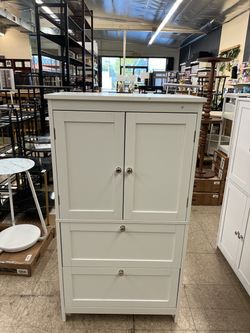 VASAGLE Bathroom Floor Cabinet w/ 2 Doors & Adjustable Shelves - Cloud White