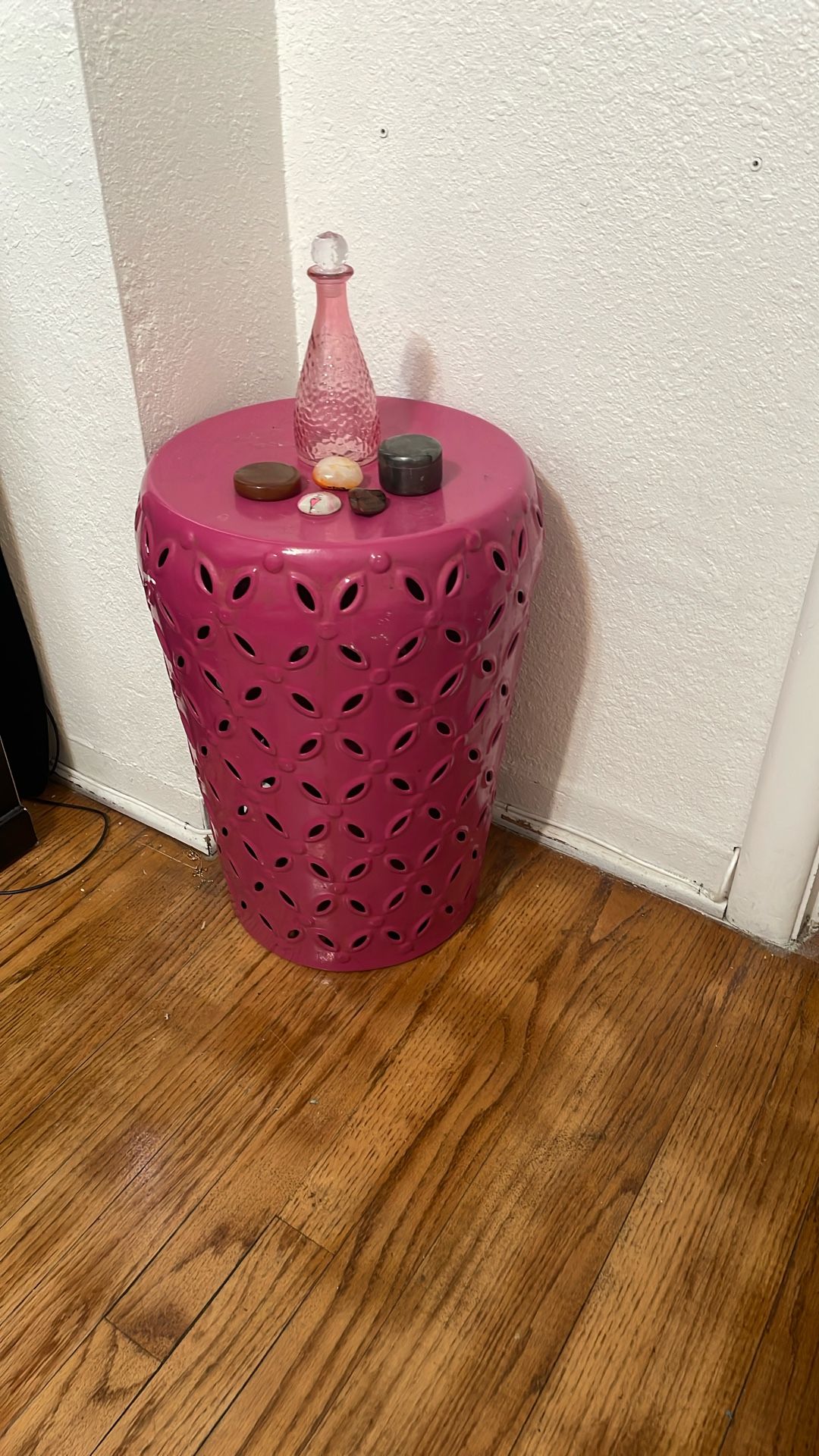 Adorable Pink Nightstand/flower Holder/laundry Basket Etc