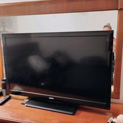 Dresser With Mirror , 43" TV W Remote,White Shelf 