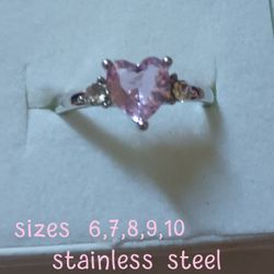 New Pink Heart Rings
