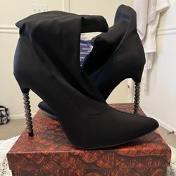 Azalea Wang Black High Heel Boots 
