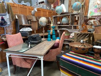 Various vintage and industrial modern items
