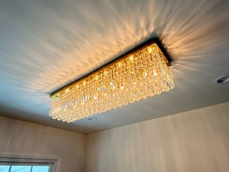 Modern Crystal Chandelier with Light Bulbs