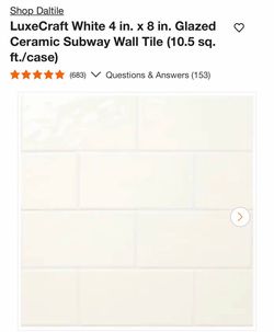 Daltile ceramic wall tile glazed white