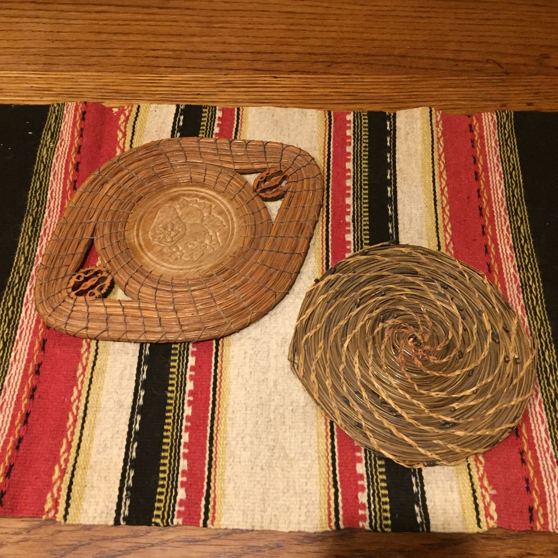 Vintage Handcrafted Pine needle Trivet Hot pad