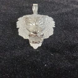 Lion Head Pendant 925 Silver from Italy/ 925 Plata De Italy