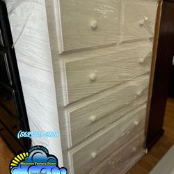 White Duplex Pinewood Dresser Cajonera Comoda Chest New 