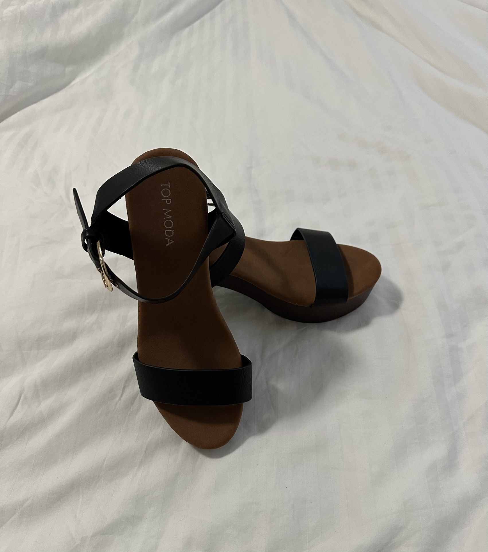 TOP Moda Black and Brown Women's Sandals