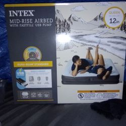 INTEX 12IN USB Powered Air Mattress Mid Rise