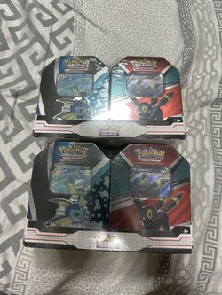 Pokémon TCG V Heroes Two-Pack Tin Bundle: Vaporeon Umbreon NEW NIB UNOPENED