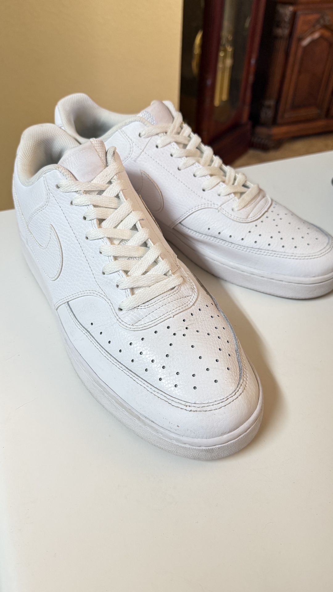 Nike Court Vision Low Triple White mens sneakers Shoes CD5463-100 size 12