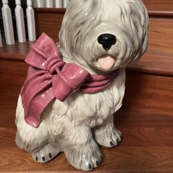 Vintage Traditional England Sheep Dog Porcelain Floor Statue 17” Tall
