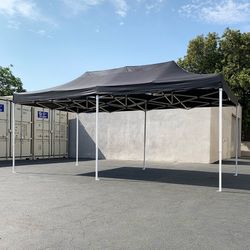 (NEW) $200 Heavy-Duty 10x20 FT Outdoor Ez Pop Up Canopy Party Tent Instant Shades w/ Carry Bag (Black, Red)