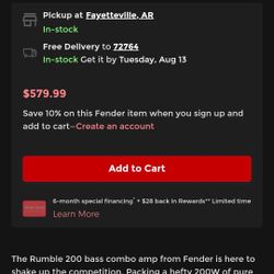 Fender Rumble 200 Bass Combo