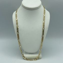 14kt Yellow Gold Solid Figaro Link Chain 26”