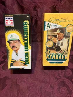 VINTAGE A’s WILLIAMS+KENDALL BOBBLE HEAD SET(2)