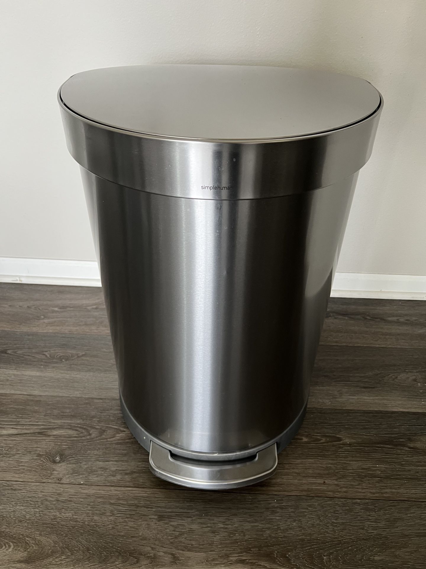 Simple human 60L Semi round pedal Stainless steel Trash can