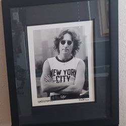 JOHN LENNON,NYC T-SHIRT, 1974 11" x 14" Gelatin Fiber Base Photo Print-Bob Gruen