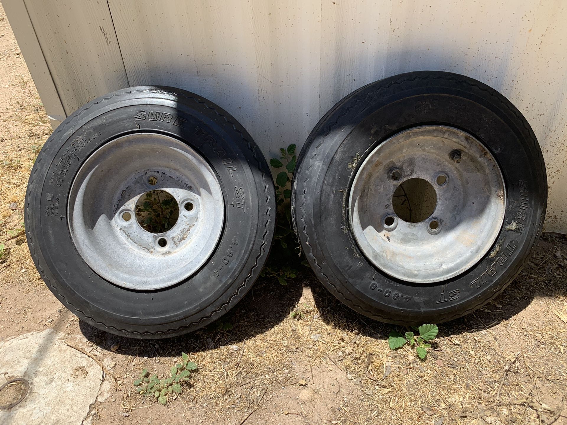 8 inch trailer tires and wheels 4 lug.
