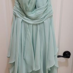 David's Bridal Strapless Bridesmaid Dress