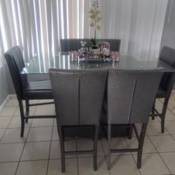 Beautiful Grey Glass Dining Table