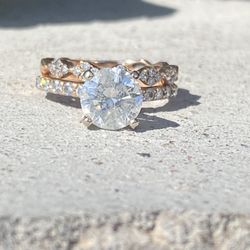 1.61ct Natural Diamond wedding set in 14K Rose Gold Engagement Ring–Wholesale Pricing!