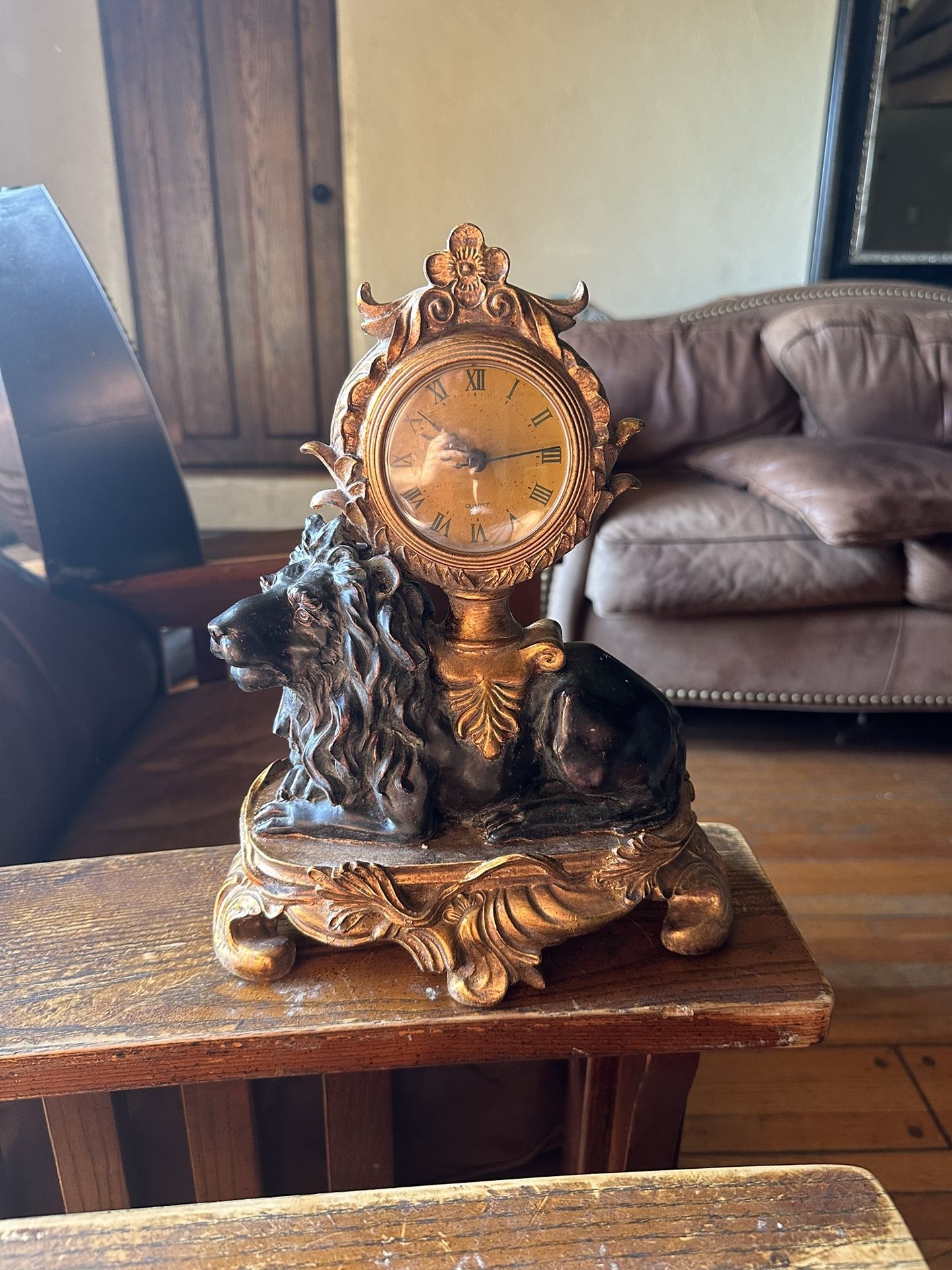 Antique Lion Clock