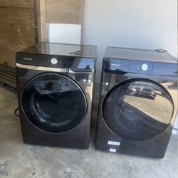 Washer and dryer set Samsung front load black