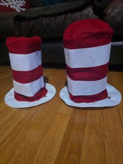Dr. Seuss Cat in the Hat Costume Hats (1 Adult + 1 Kids Size)