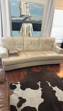 White leather couch/sofa for sale