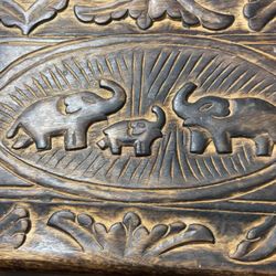 Carved Wooden Elephant Box