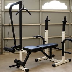 Body By Jake Weight Bench and Lat Pull Down Station