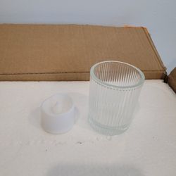 Battery Tea Light Candles And Glass Votives - Set Of 96 