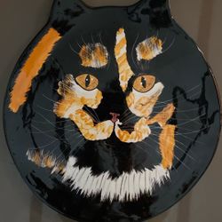 2001 Vintage Calico Cat Platter