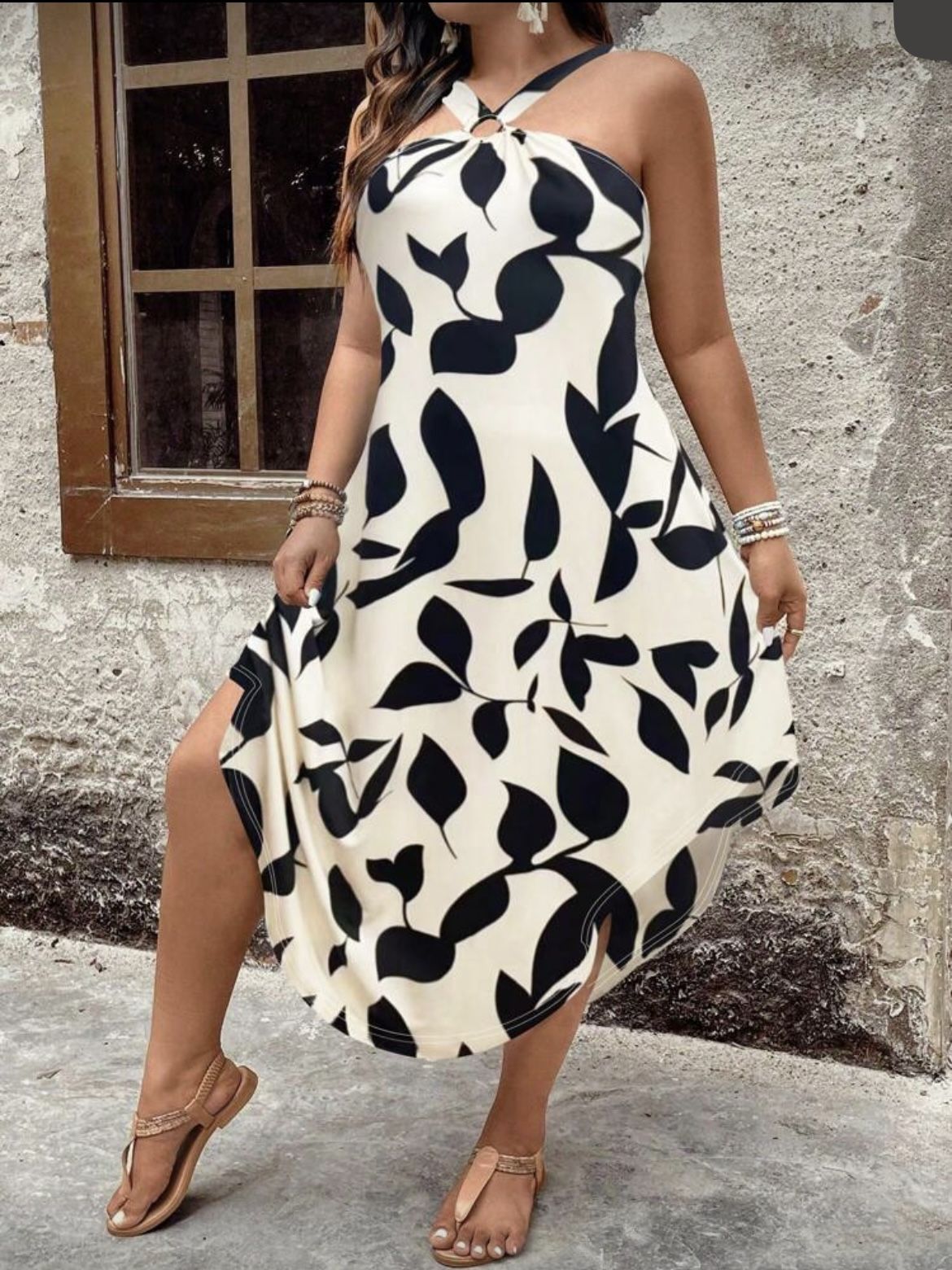 SHEIN Black and White Maxi Dress 1X