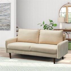 Cream Velvet Modern 2 Seater Sofa Loveseat