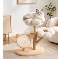 Cat Tree Tower with Flower Perch and Scratcher
