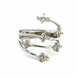 Woman’s Ladies 10k White Gold Diamond Wrap Starburst Ring .24 CTW Size 7 GP3125393