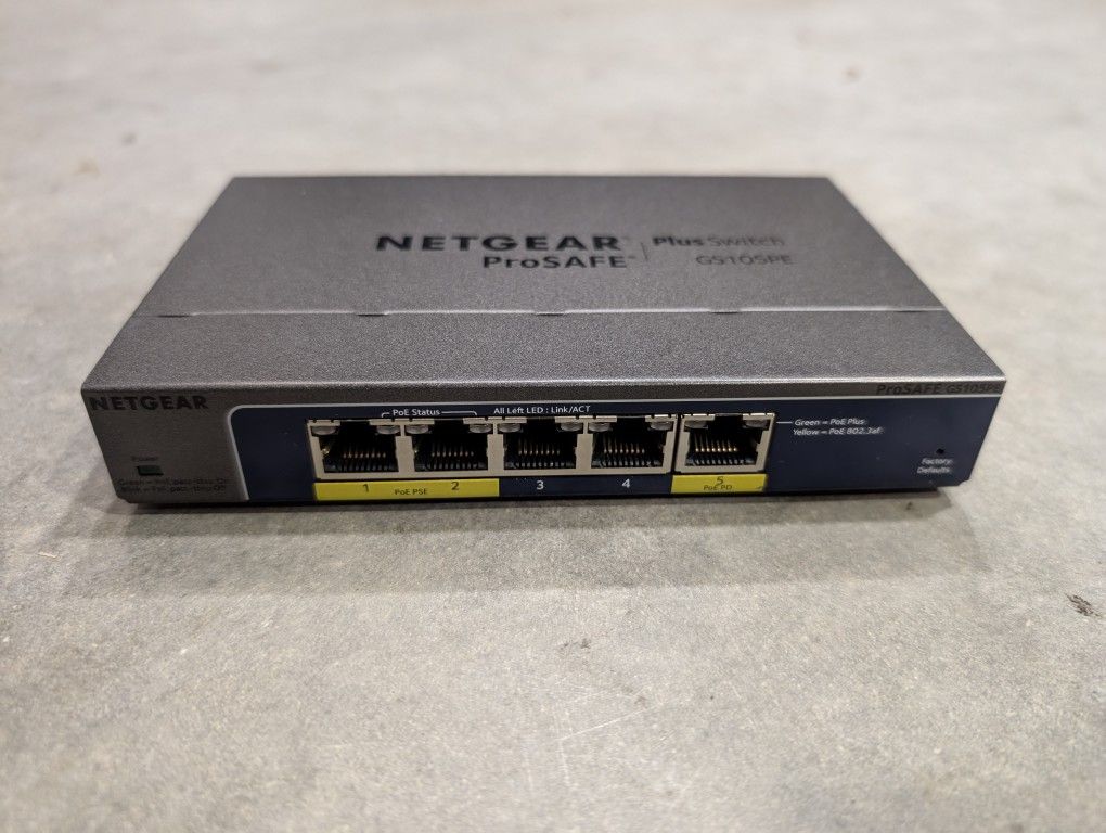 Netgear ProSAFE GS105PE PoE Powered Network Switch