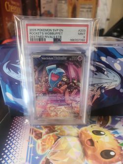 PSA 9 Rocket's Wobbuffet #203 Destined Rivals ETB 2025