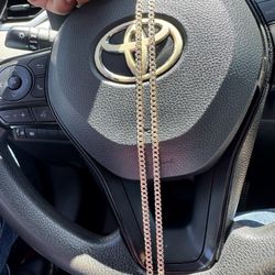 Gold chain 14K Adiamantada