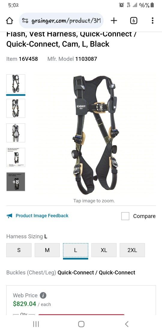 3m SALA FIRE RESISTANT HARNESS