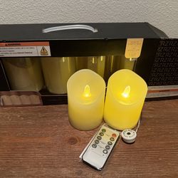 Flameless LED Pillar Candle Set with Remote & Timer