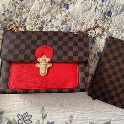 Red Crossbody With Wrists Wallet 