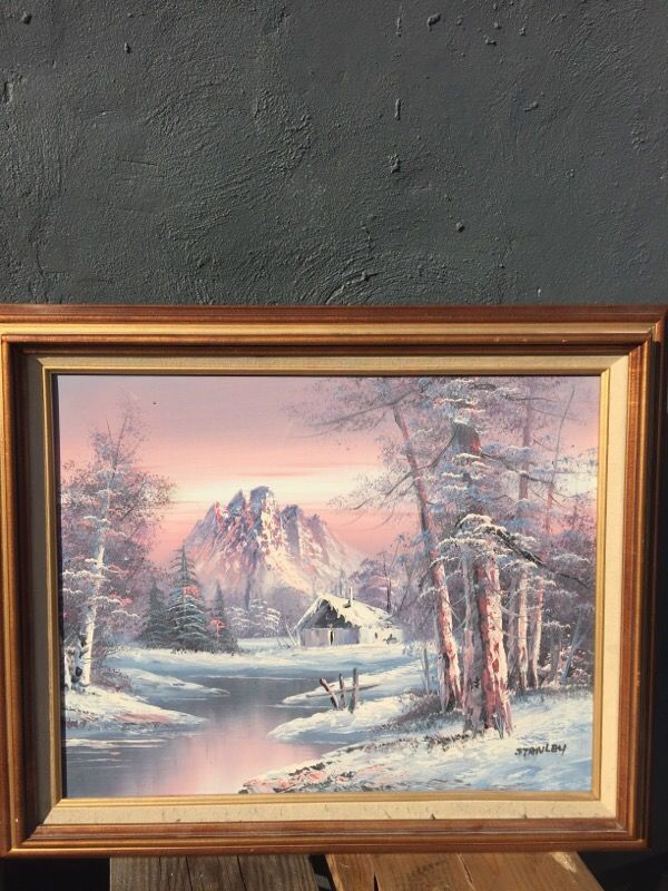 Beautiful framed painting signed by Stanley